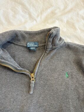 Polo by Ralph Lauren Gray Half-Zip Sweater with Green Pony